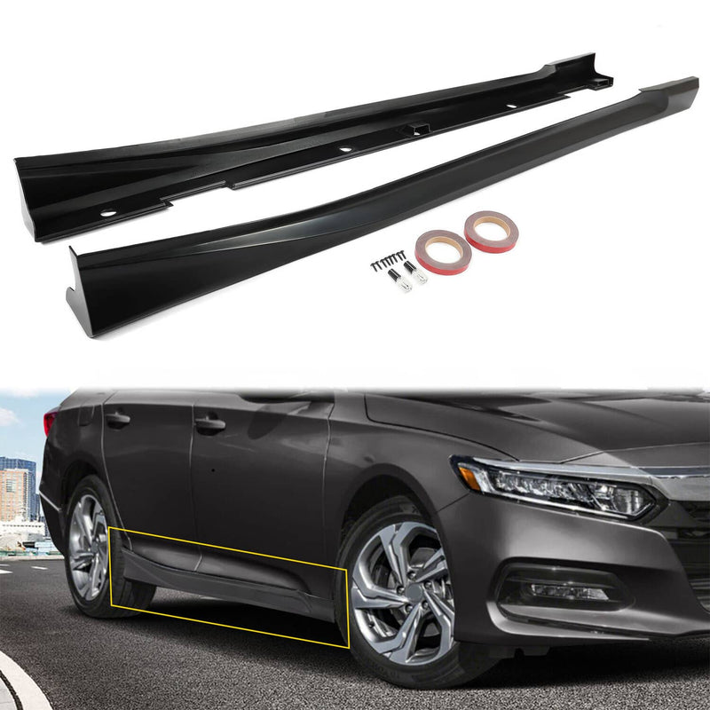 DURAFORCE Black Add-On Side Skirt Extensions for Honda Accord 2018-2022 JDM 4DR