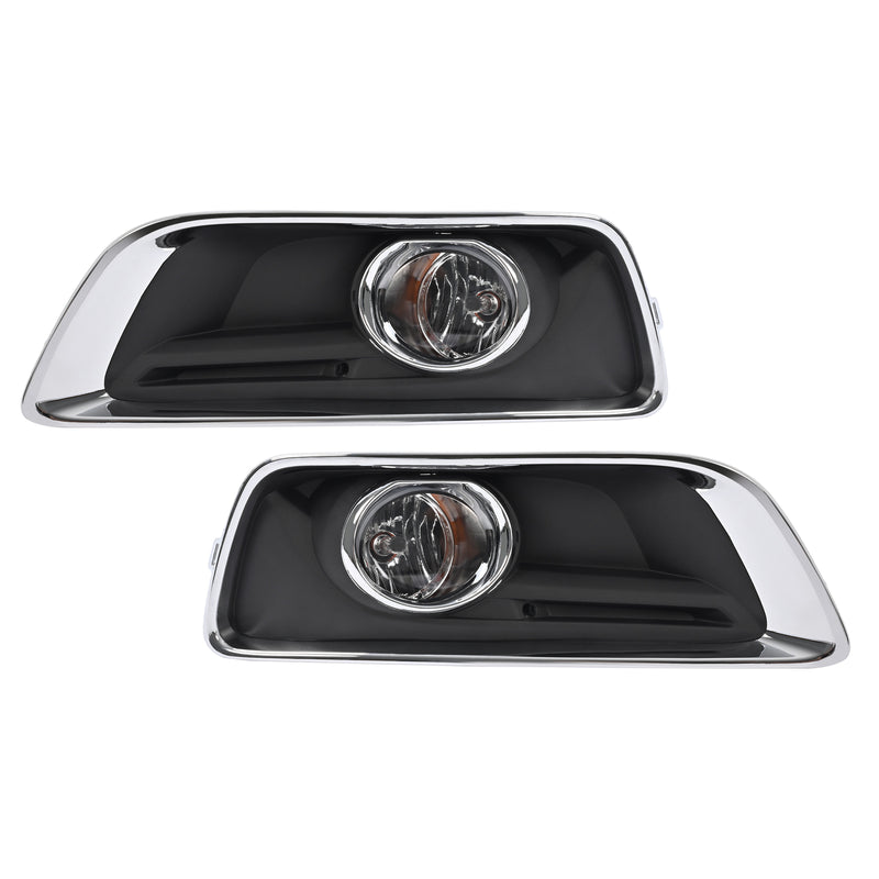 Fog Lights Bumper Lamps with Black Bezel Molding for Chevy Malibu 2013-2016