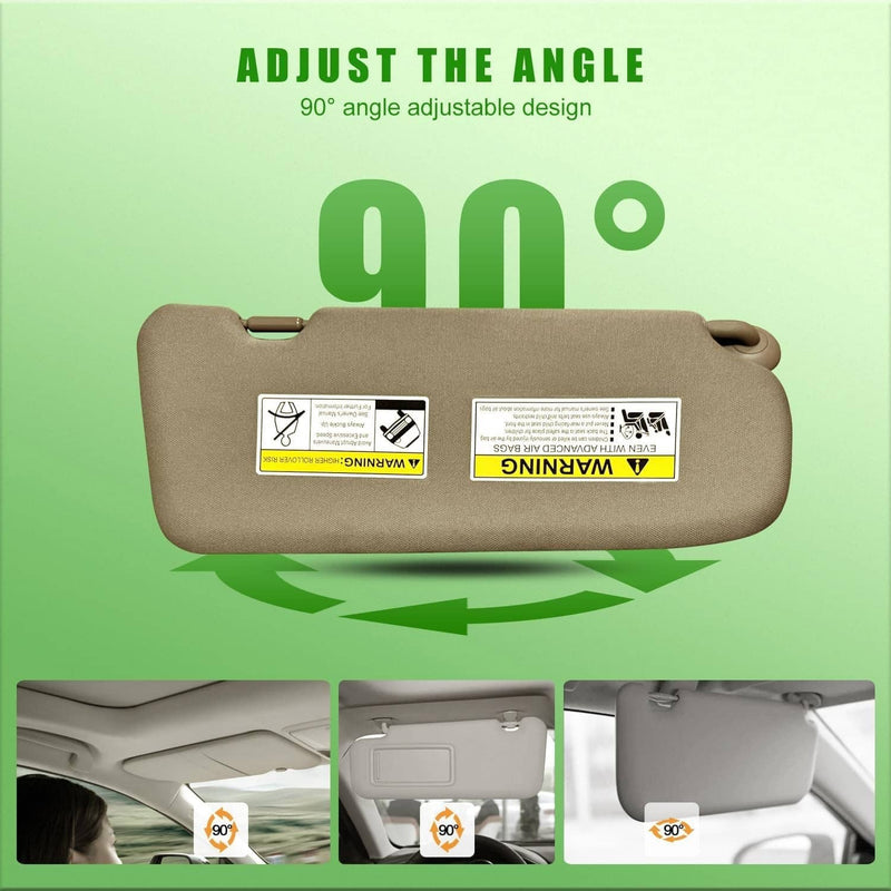Left Driver Side Sun Visor Beige with Mirror Light for Honda CR-V CRV 2017-2022