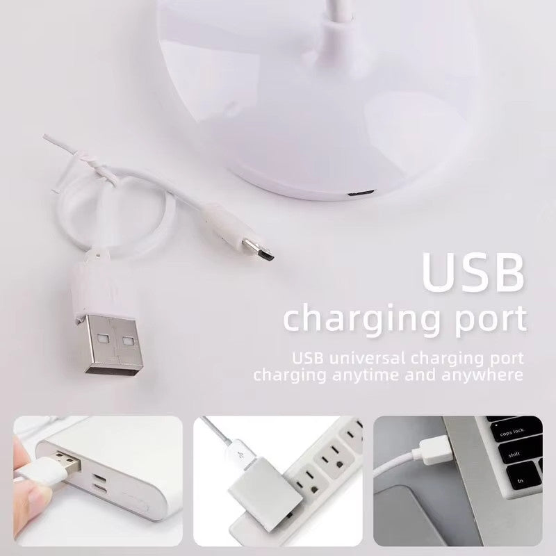 USB LED Desk Light Dimmable Bedside Reading Lamp Rechargeable Touch Control