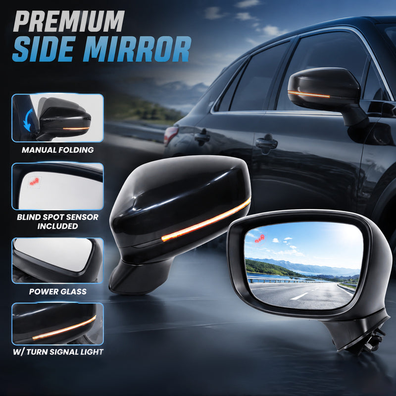 Left Driver Side Mirror for Mazda CX-5 2017-2024 BSM Power Turn Signal
