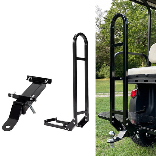 DURAFORCE Golf Cart Rear Seat Safety Grab Bar Back Footrest Trailer Hitch for EZGO Yamaha
