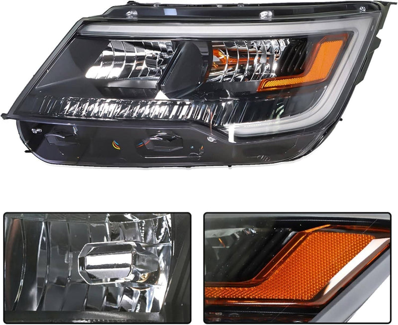 Headlights Assembly w/LED DRL for Ford Explorer 2016-2019 Left Right Pair