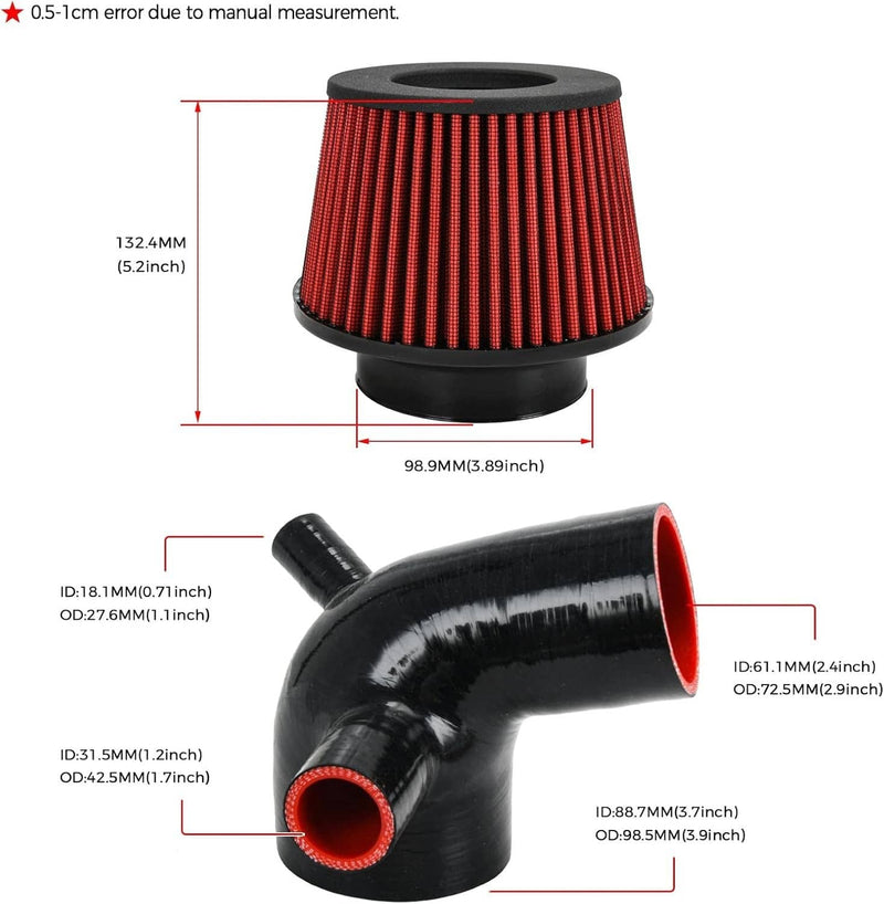 Cold Air Intake System for BMW 535i 535i xDrive F10 F11 N55 3.0T Turbo 2010-2016