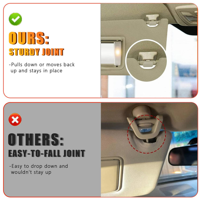 Left & Right Side Beige Sun Visor with Light & Mirror for Honda Accord 2008-2017