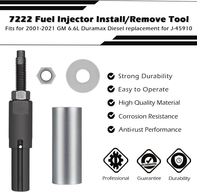 7222 J-45910 Injector Tube Remover Installer Kit for GM 6.6L Duramax Diesel