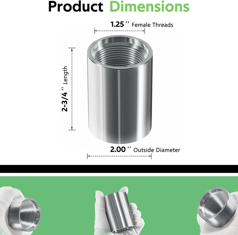 946 1-1/4" Female Galvanized Drive Coupling for Sand Point Well Drilling 5pcs