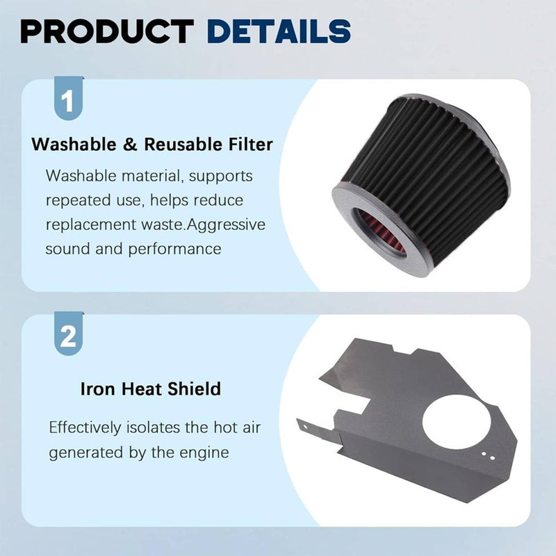 Cold Air Intake w/Filter for BMW 535i 535i xDrive F10 F11 N55 3.0T 2010-2016