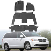 DURAFORCE Front Rear Floor Mats 3 Row Liners for Chrysler Town and Country 2008-2016