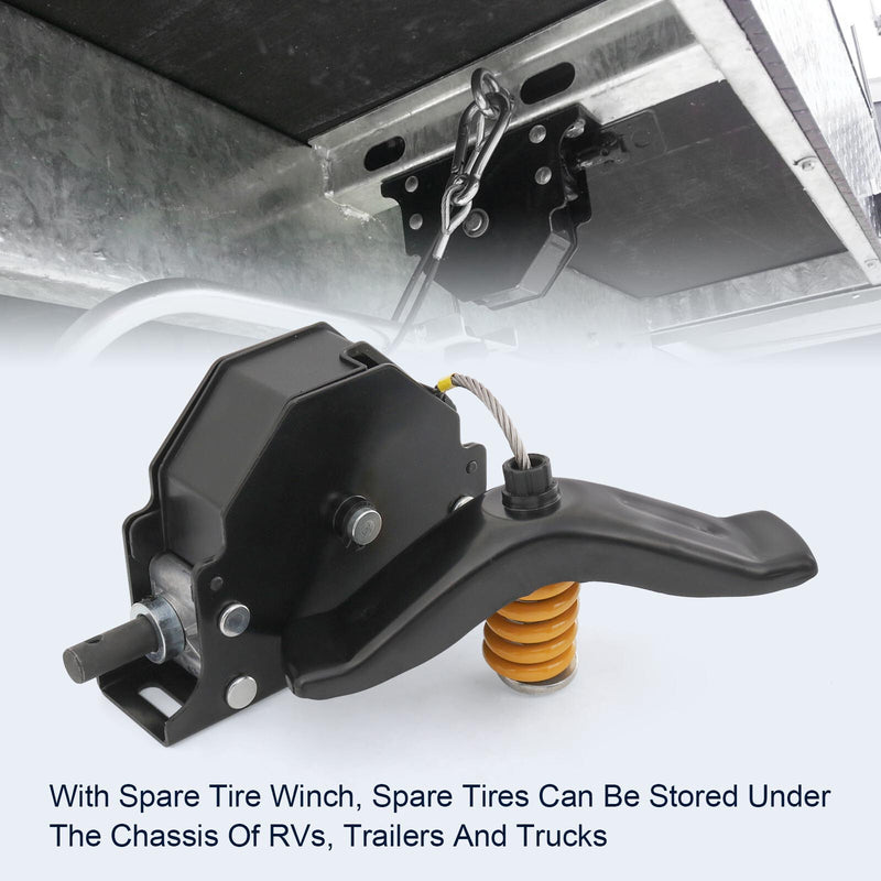 159056 RV Spare Tire Winch for Trailer Motorhome Truck RV Carrier Mount