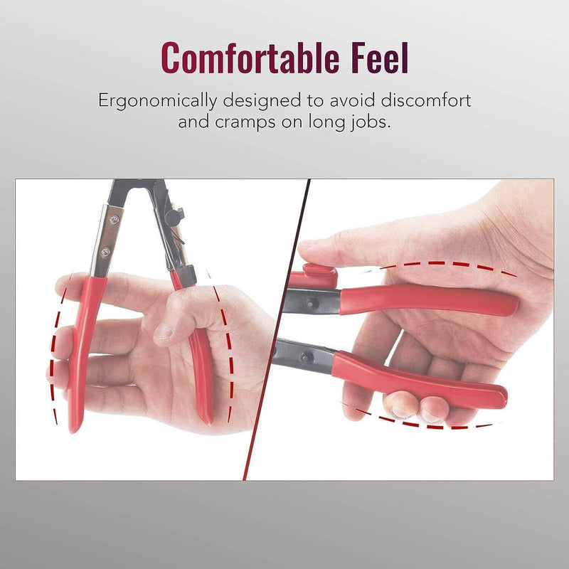 9Pcs Hose Clamp Clip Plier Set Swivel Jaw Flat Angled Band Automotive Tool Set