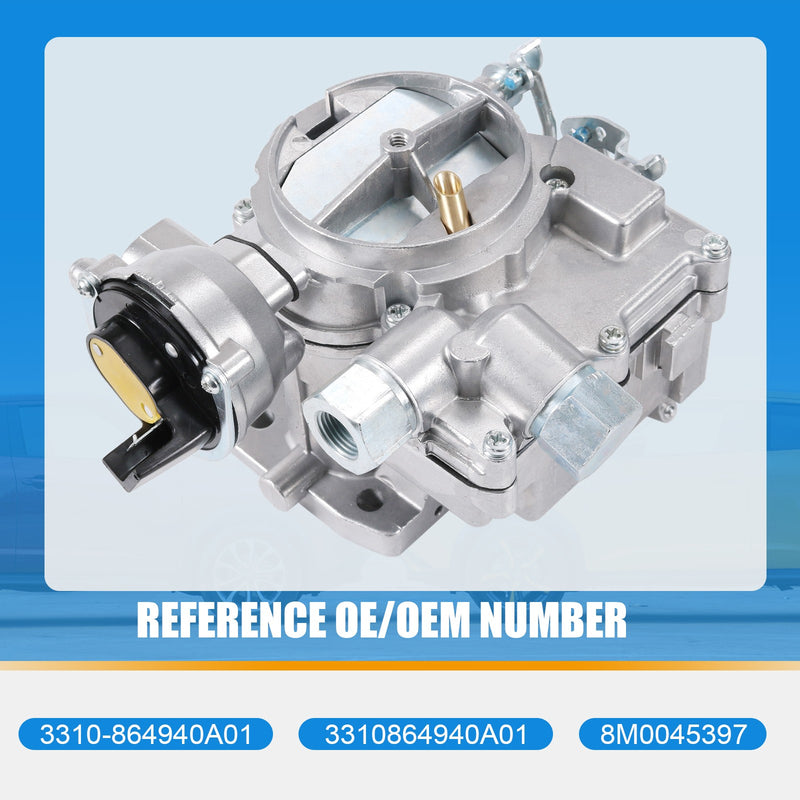 Marine Carburetor with Gasket for Mercruiser 2 Barrel 2.5L 3.0L 4CYL Long Linkag