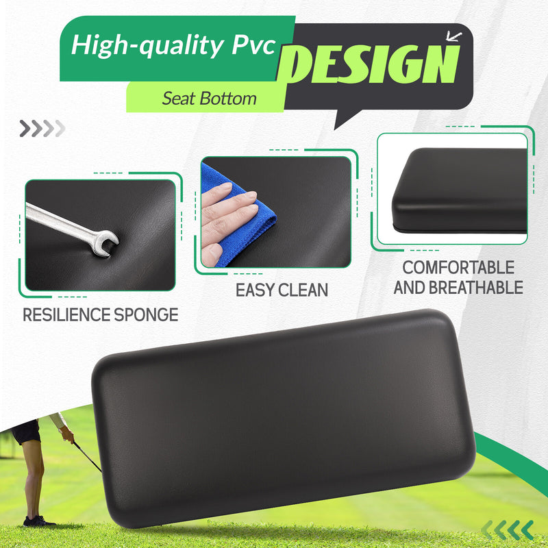 Front Golf Cart Seat Bottom Cushion Assembly Black for Club Car DS 2000.5-up