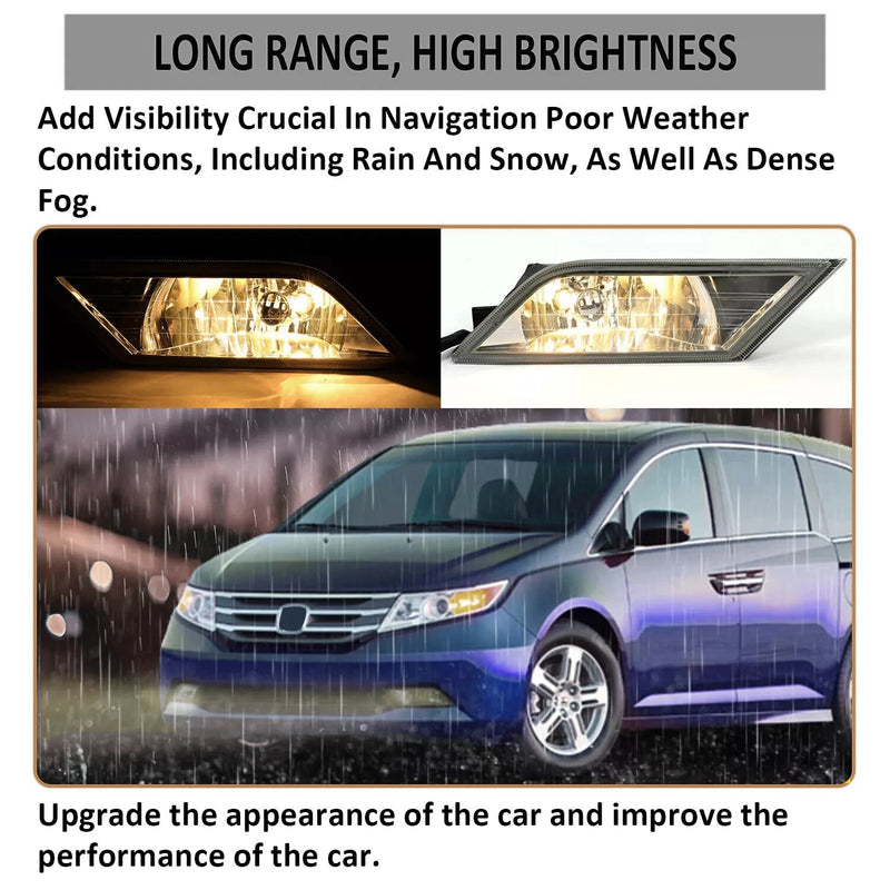 Smoke Bumper Driving Fog Lights With Switch for Honda Odyssey 2011-2013 Pair