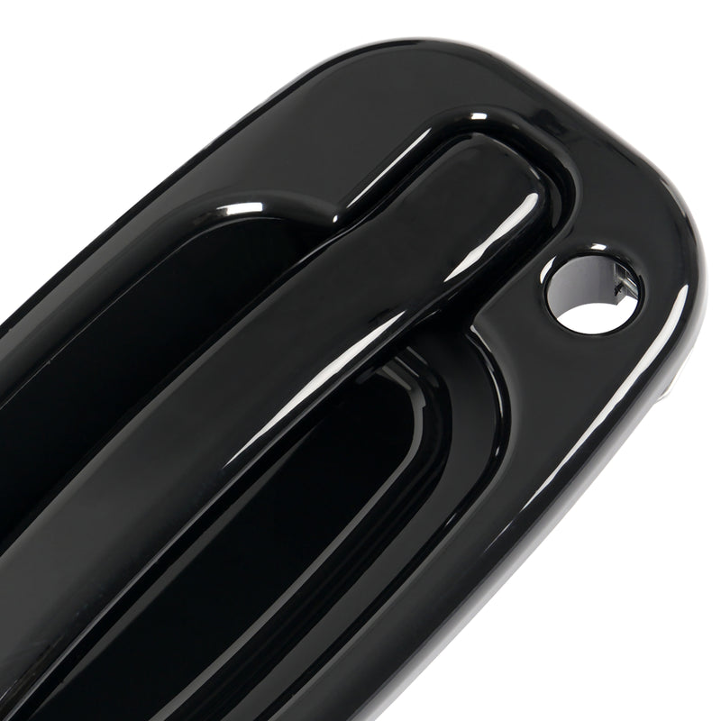 Door Handle Set for Chevy Silverado 1500 1999-2006 Smooth Black Front Outer 2PCS