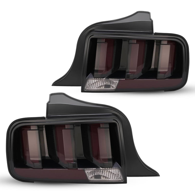 DURAFORCE LED Tube Signal Brake Lamps Smoked Tail Lights for Ford Mustang 2005-2009 Pair
