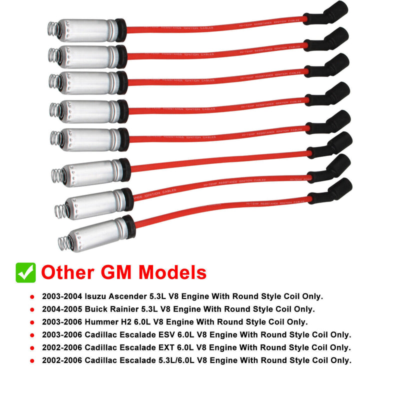 UF414 Ignition Coil Spark Plug Wire Set for Chevy GMC 5.3L 6.2L V8