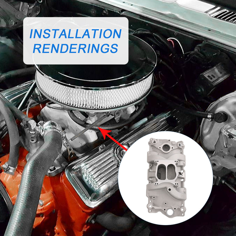262-400 Dual Plane Front Intake Manifold for Small Block Chevy SBC 1955-1986