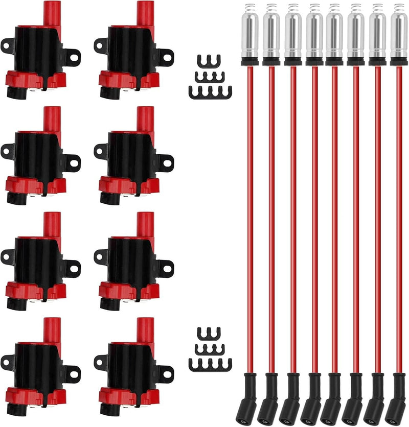 UF262 Round Ignition Coil & Wires for Chevy Silverado GMC LS1 LS3 4.8L 5.3L