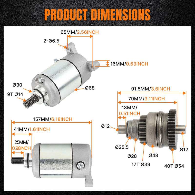 3084981 Starter Motor & Drive for Polaris Sportsman 500 4x4 1996-2000 ATV