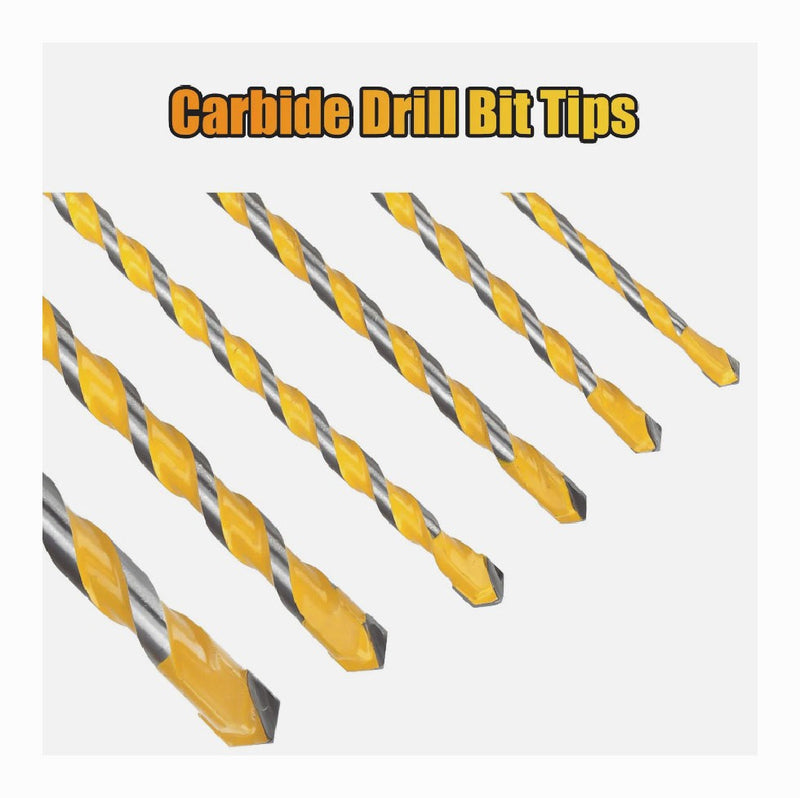 Masonry Concrete Drill Bit Set 1/4 Inch Hex Shank Carbide Tips 3/8 5/32