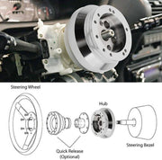 DURAFORCE 5 & 6 Hole Steering Wheel Hub Adapter for Chevy Flaming River Ididit GM Polished