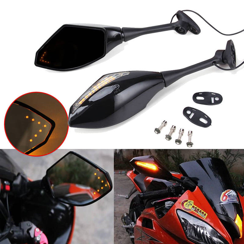 Rearview Mirrors with LED Turn Signal for Honda CBR500R CBR600RR Motorcycle