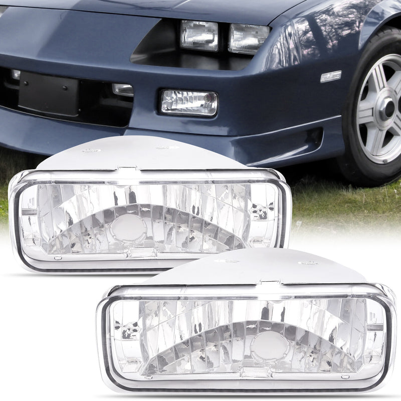 Clear Lens Front Bumper Turn Signal Light Assembly for Chevy Camaro 1985-1992 2X
