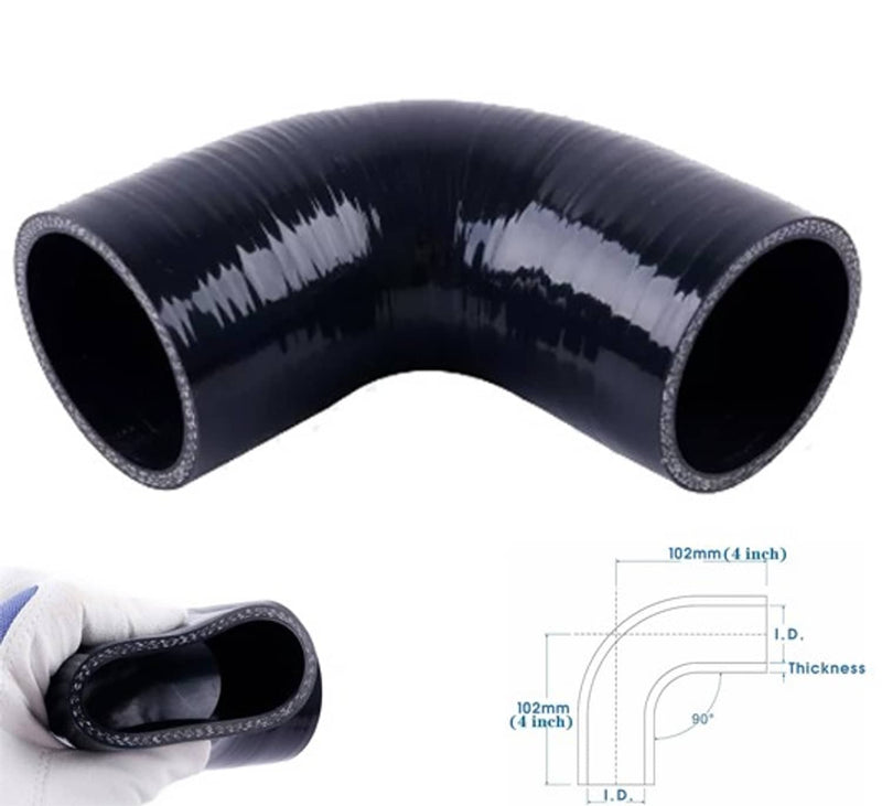 Silicone Hose Elbow Coupler Joiner Pipe 2.5 to 2.5 Inch 90 Degree Leg 102mm