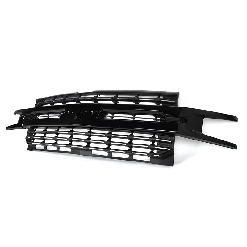 DURAFORCE Front Bumper Grill for Chevrolet Silverado 1500 2019 2020 2021 Gloss Matte Black
