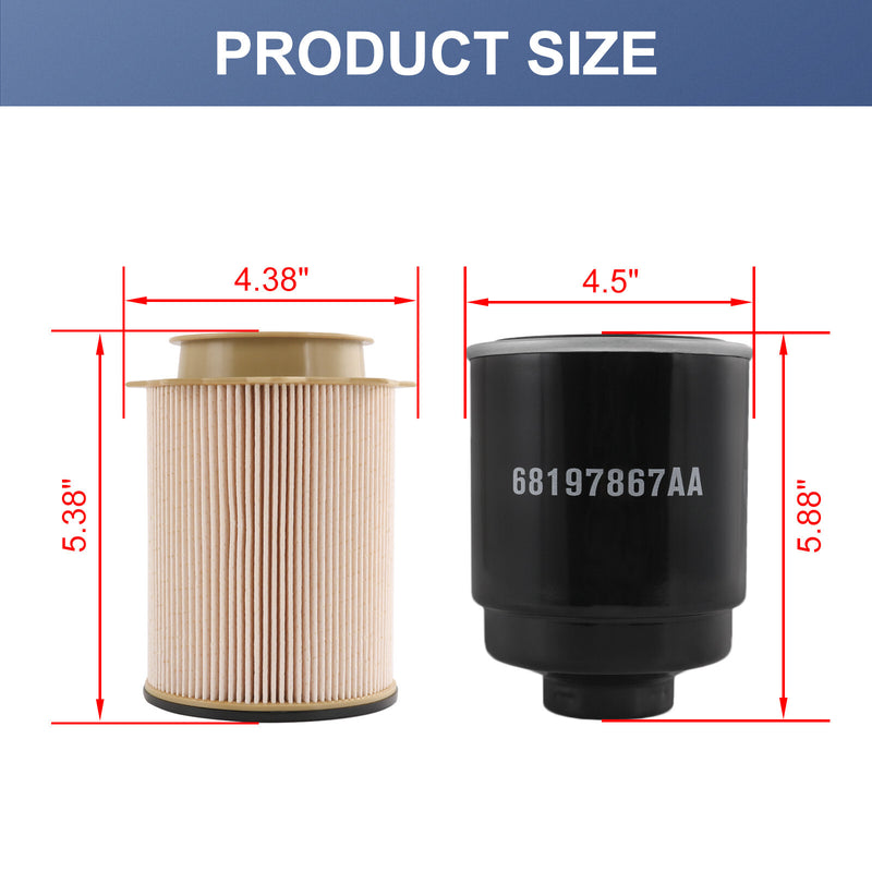 Diesel Fuel Filter Kit for Dodge Ram 6.7L Cummins 2500 3500 4500 5500 2013-17