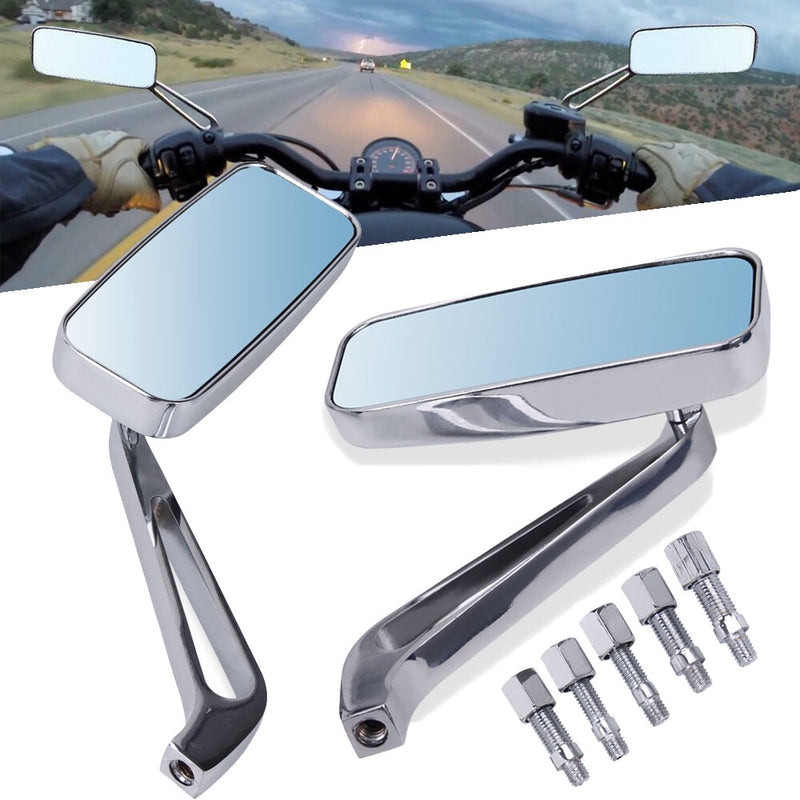 8mm 10mm Motorcycle Rearview Side Rectangle Mirrors for Honda Yamaha Kawasaki