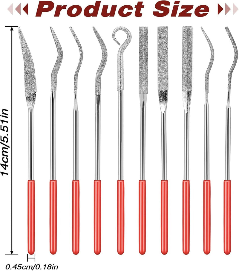 20x Diamond Needle File Set for Metal Glass Stone Wood Jewelry Carving Polishing