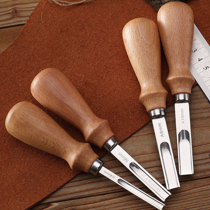 4 PCs Leather Edge Bevelers French Beveler Wide Mouth Skiving Knife Craft Tool