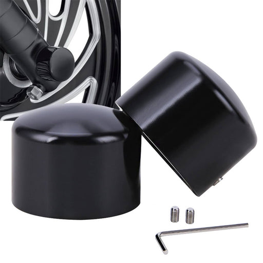 DURAFORCE Axle Cap Nut Covers Black Front for Harley Touring Street Road Glide King
