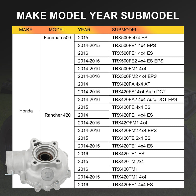 41300-HR3-A20 Rear Differential for Honda Foreman 500 Rancher 420 2014-2016