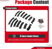 DURAFORCE Pocket Riveted Wheel Fender Flare for Ford F150 F-150 Styleside 2009-2014 4PCS