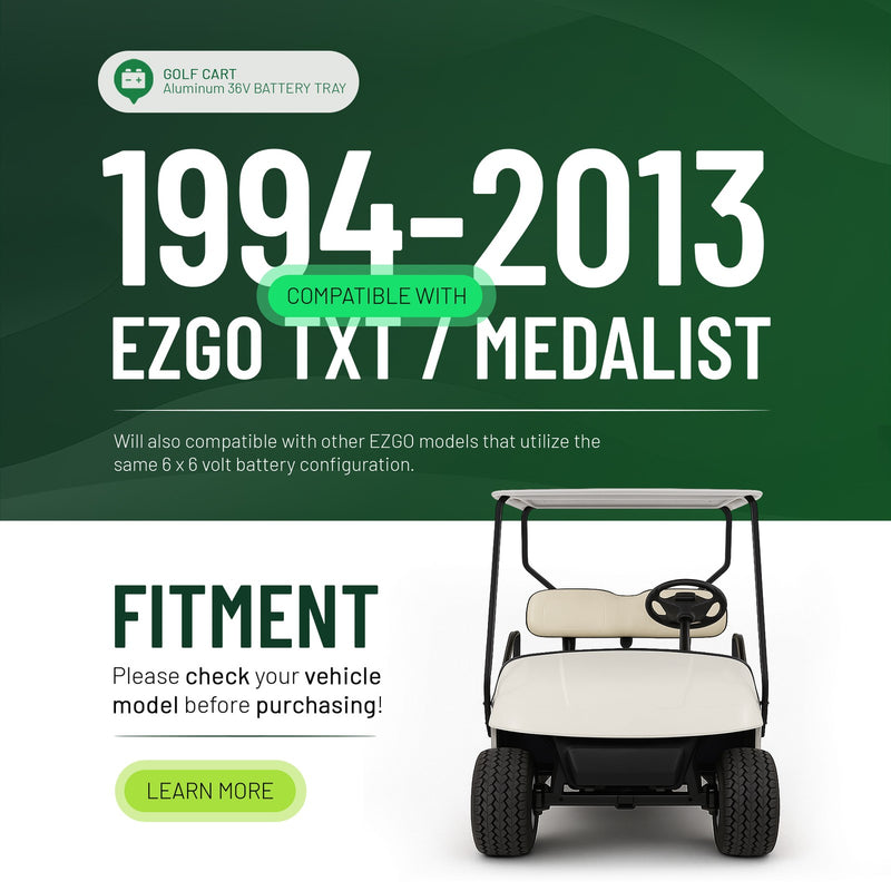 Aluminum 36V Battery Tray for EZGO TXT Medalist 1994-2013 Golf Cart