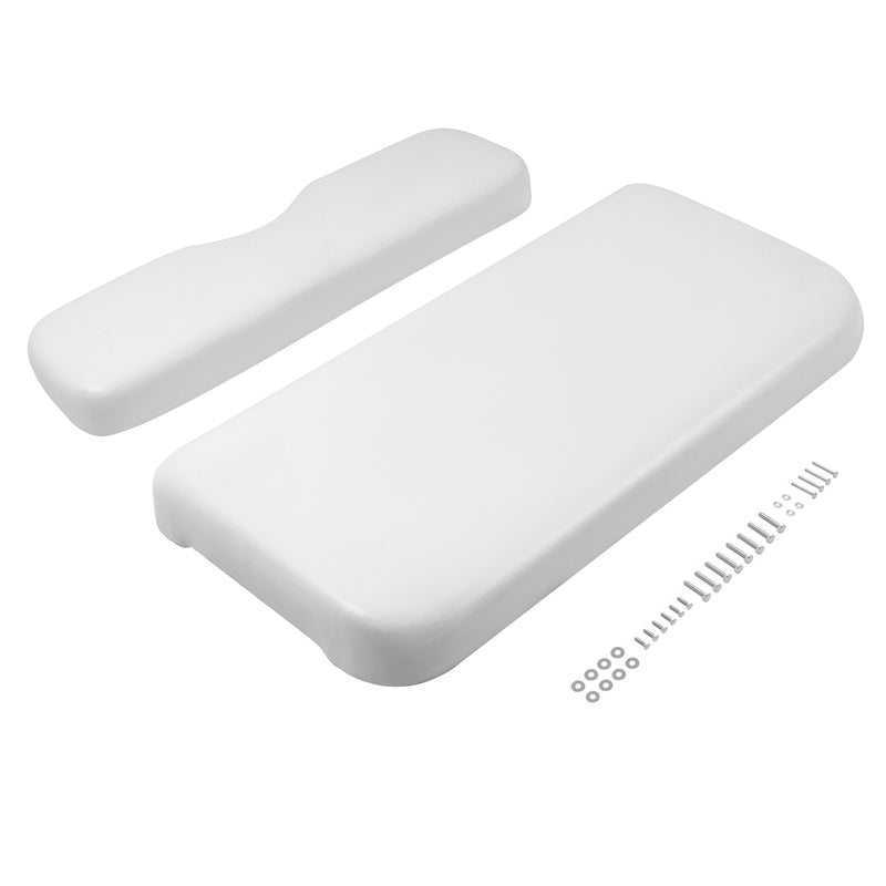 White Front Seat Bottom Cushion Backrest for EZGO RXV 2008-Up Golf Cart