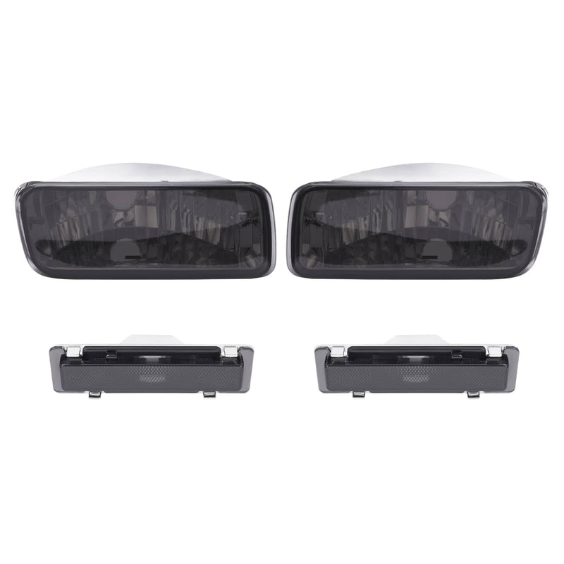 DURAFORCE Smoke Bumper Turn Signal Side Marker Lights for Chevrolet Camaro 1985-1992