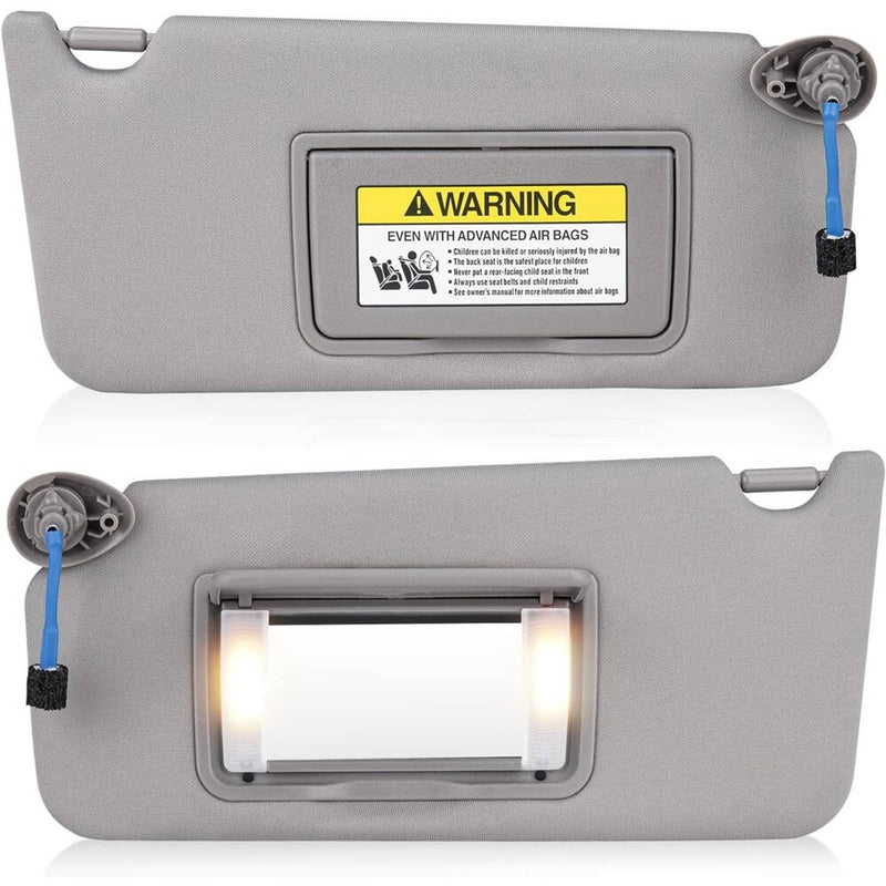83280-TA5-A51ZA Pair Gray Sun Visor w/ Light Mirror for Honda Accord 2008-2017