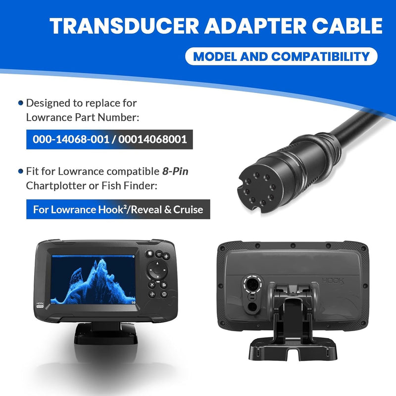 000-14068-001 7-Pin Transducer Adapter Cable for Lowrance Hook² Reveal Cruise
