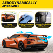DURAFORCE Rear Trunk Lid High Wing Spoiler for Corvette C8 Z51 20-24 Painted Black ABS
