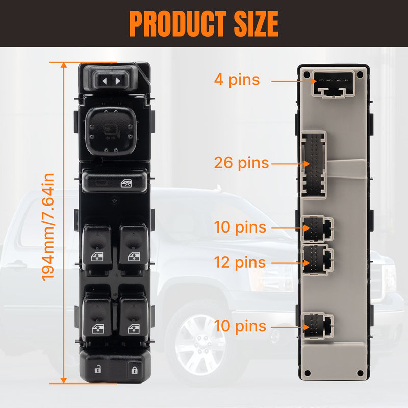 15883319 Driver Power Window Switch for Chevy Silverado Avalanche Suburban