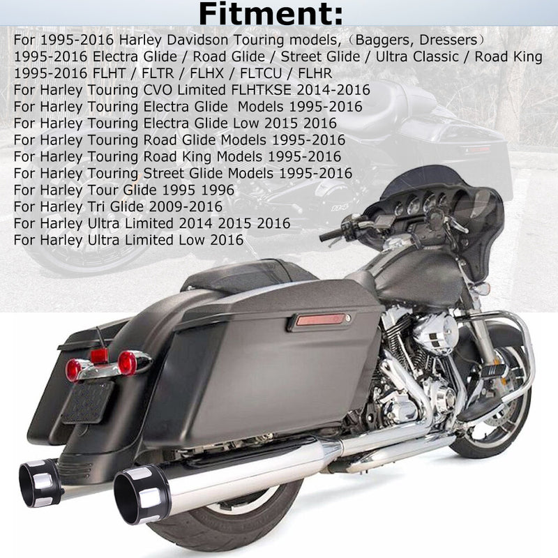 4" Megaphone Slip-On Exhaust Mufflers for Harley Electra Glide Road King