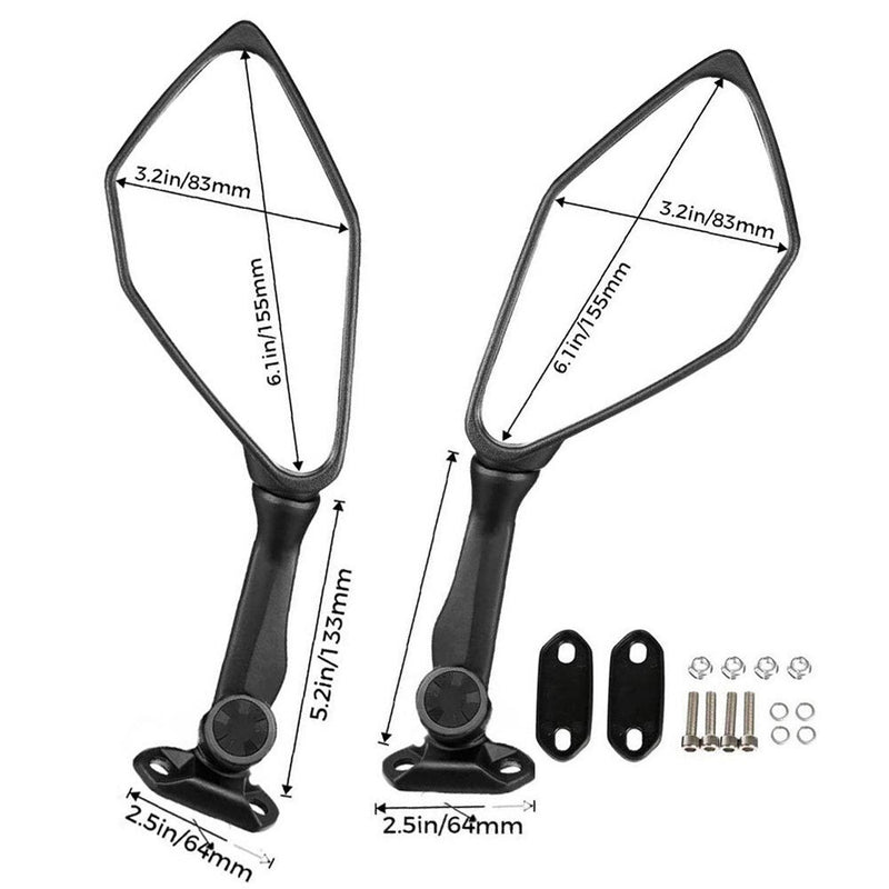 Rearview Mirrors Fit for Kawasaki Ninja ZX6R ZX 6R 2009-2012 US Pair