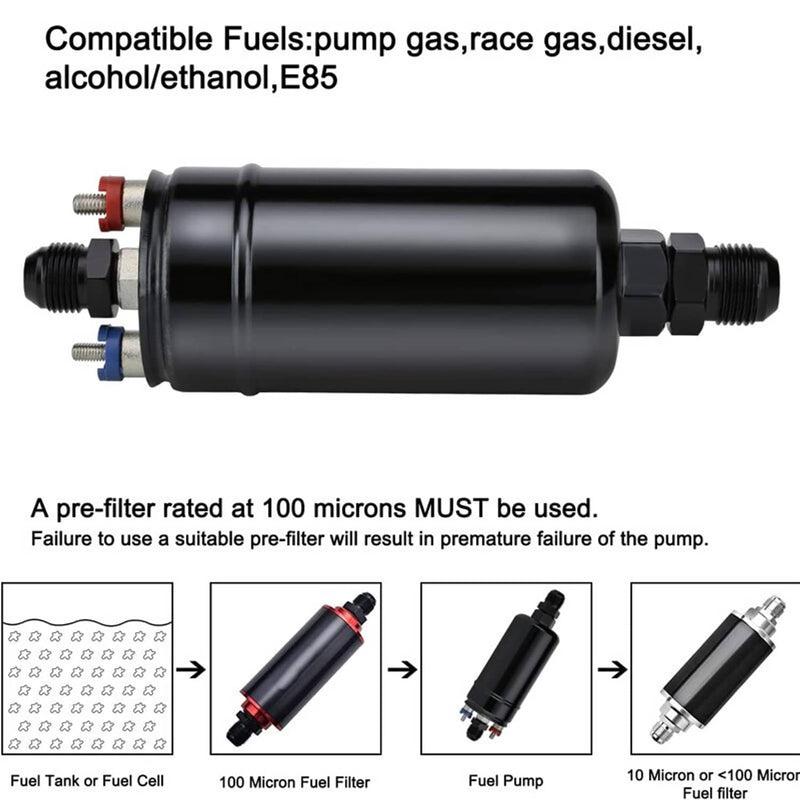 0580254044 Universal 300LPH External Inline Electric High Pressure Fuel Pump E85