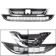 DURAFORCE Front Bumper Upper & Lower Grille ABS Chrome for Honda CRV CR-V 2010 2011