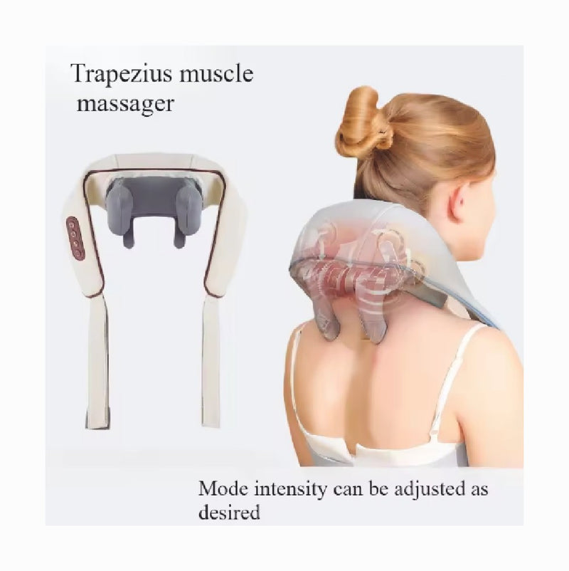 Cordless Neck Massager Heat 6D Shiatsu for Neck Shoulder Deep Tissue Back