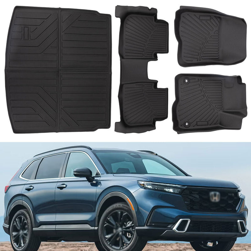 Floor Mats & Cargo Liner TPE Custom Fit for Honda CR-V 2023-2025 Hybrid
